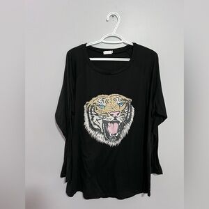 Locryz Tiger Head Long Sleeve Top Size 2XL